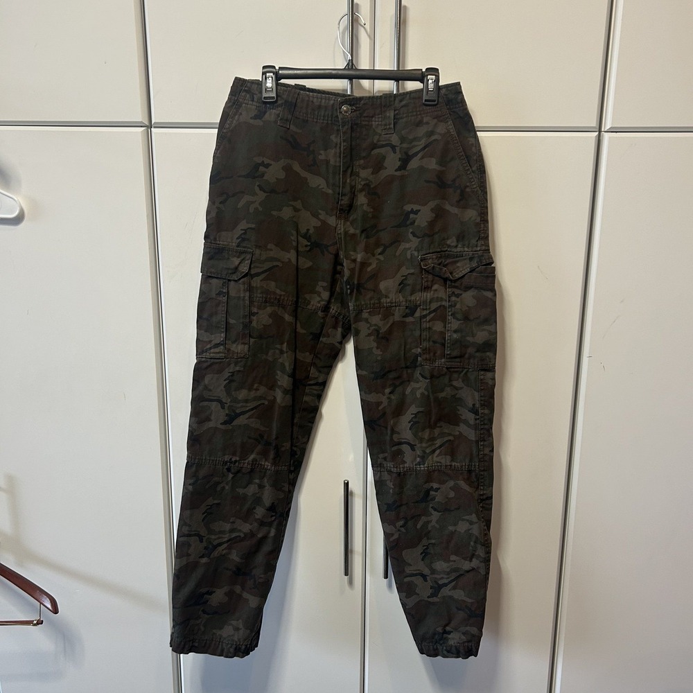 Guide Gear Mens Flannel Lined Camo Cargo Pants 32x32 Green Brown Camouflage